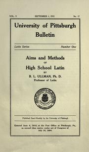 Cover of: Aims and methods of high school Latin