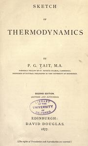 Cover of: Sketch of thermodynamics by Peter Guthrie Tait
