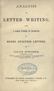 Analysis of letter-writing by Calvin Townsend