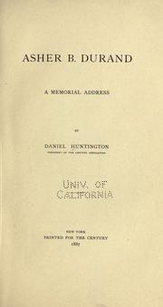 Cover of: Asher B. Durand. by Huntington, Daniel