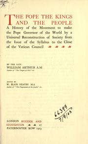 Cover of: The Pope, the kings and the people by Arthur, William