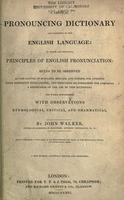 Cover of: A critical pronouncing dictionary and expositor of the English language by Walker, John