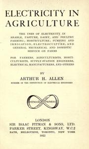 Electricity in agriculture by Arthur Hinton Allen