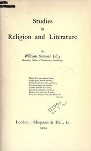 Cover of: Studies in religion and literature by William Samuel Lilly