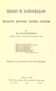 Henry W. Longfellow by Kennedy, William Sloane