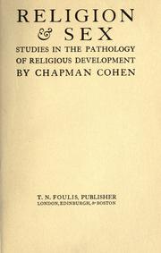 Cover of: Religion & Sex: Studies in the Pathology of Religious Development
