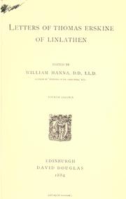 Cover of: Letters of Thomas Erskine of Linlathen by Thomas Erskine, Thomas Erskine