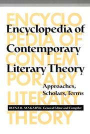 Cover of: Encyclopedia of Contemporary Literary Theory: Approaches, Scholars, Terms (Theory / Culture)