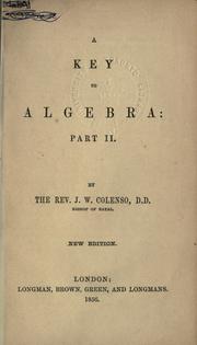 Cover of: The elements of algebra by John William Colenso