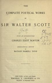 Cover of: The complete poetical works of Sir Walter Scott by Sir Walter Scott