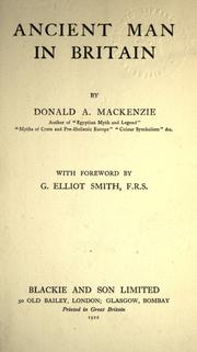 Cover of: Ancient man in Britain. by Donald Alexander Mackenzie