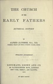 Cover of: The church of the early Fathers