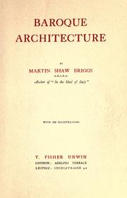 Cover of: Baroque architecture by Martin S. Briggs