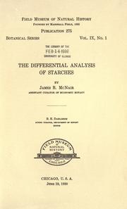 Cover of: The differential analysis of starches