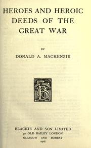 Cover of: Heroes and heroic deeds of the great war