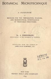 Cover of: Botanical microtechnique