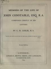 Cover of: Memoirs of the life of John Constable, esq., R.A. by Charles Robert Leslie