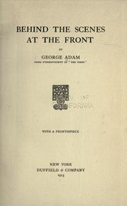 Cover of: Behind the scenes at the front