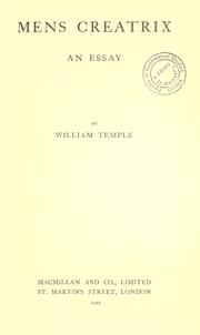 Cover of: Mens creatrix by William Temple