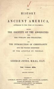 Cover of: The history of ancient America by Jones, George