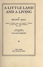 Cover of: A little land and a living by Bolton Hall