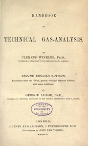 Cover of: Handbook of technical gas-analysis