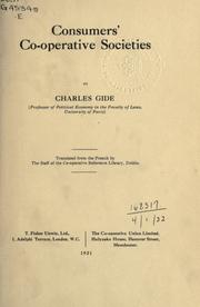 Cover of: Consumers' co-operative societies by Charles Gide