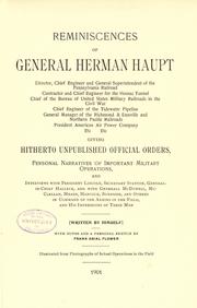 Reminiscences of General Herman Haupt by Herman Haupt
