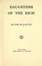 Cover of: Daughters of the rich by Edgar Saltus