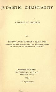 Cover of: Judaistic Christianity by Fenton John Anthony Hort