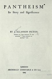 Cover of: Pantheism by J. Allanson Picton