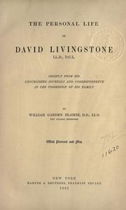 Cover of: The personal life of David Livingstone .. by William Garden Blaikie