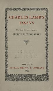 Cover of: Charles Lamb's essays by Charles Lamb