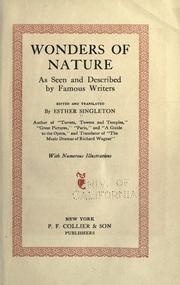 Cover of: Wonders of nature by Esther Singleton