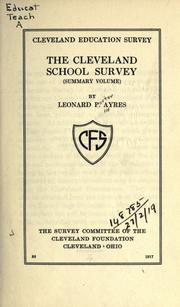 Cover of: The Cleveland School Survey by Leonard Porter Ayres, Leonard Porter Ayres