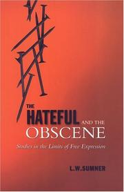 Cover of: The Hateful and the Obscene by L.W. Sumner