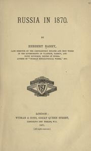 Cover of: Russia in 1870. by Herbert Barry