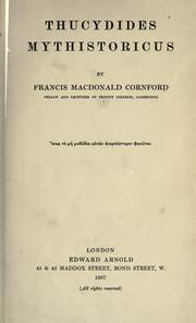 Cover of Thucydides Mythistoricus
