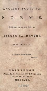 Cover of: Ancient Scottish poems.