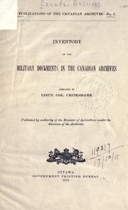 Cover of: Inventory of the military documents in the Canadian archives
