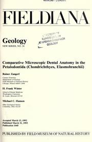 Cover of: Comparative microscopic dental anatomy in the Petalodontida (Chondrichthyes, Elasmobranchii)