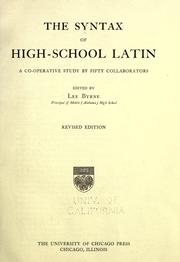 Cover of: The syntax of high-school Latin by Lee Byrne