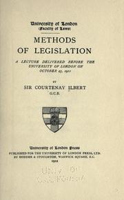 Cover of: Methods of legislation by Courtenay Ilbert