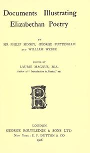 Cover of: Documents illustrating Elizabethan poetry by Magnus, Laurie