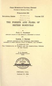 The forests and flora of British Honduras by Paul Carpenter Standley