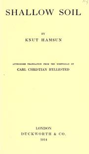 Cover of: Shallow soil by Knut Hamsun