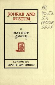 Cover of: Sohrab and Rustum by Matthew Arnold