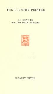 The country printer by William Dean Howells