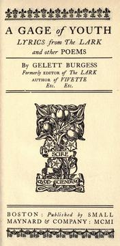 Cover of: A gage of youth by Gelett Burgess, Gelett Burgess