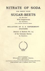 Cover of: Nitrate of soda for profit with sugar-beets by Max Maercker